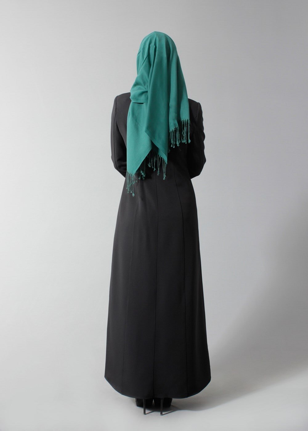 Tesettür giyim SİYAH FERMUARLI PARDESÜ 1682 