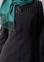 Tesettür giyim SİYAH FERMUARLI PARDESÜ 1682 