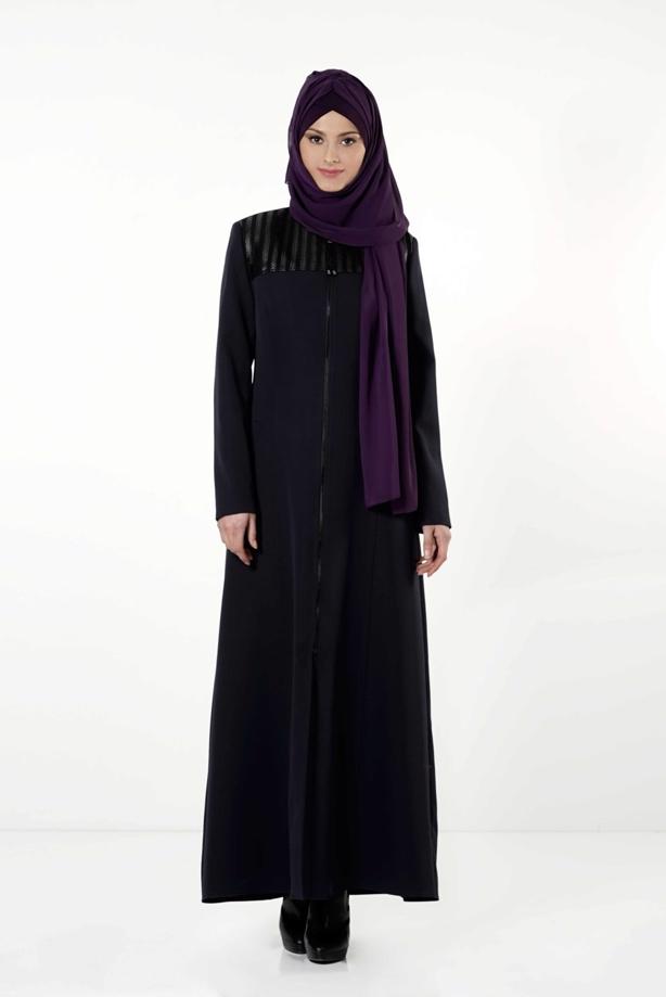 Tesettür giyim LACİVERT FERMUARLI PARDESÜ 1682  - TRENDTESETTÜR