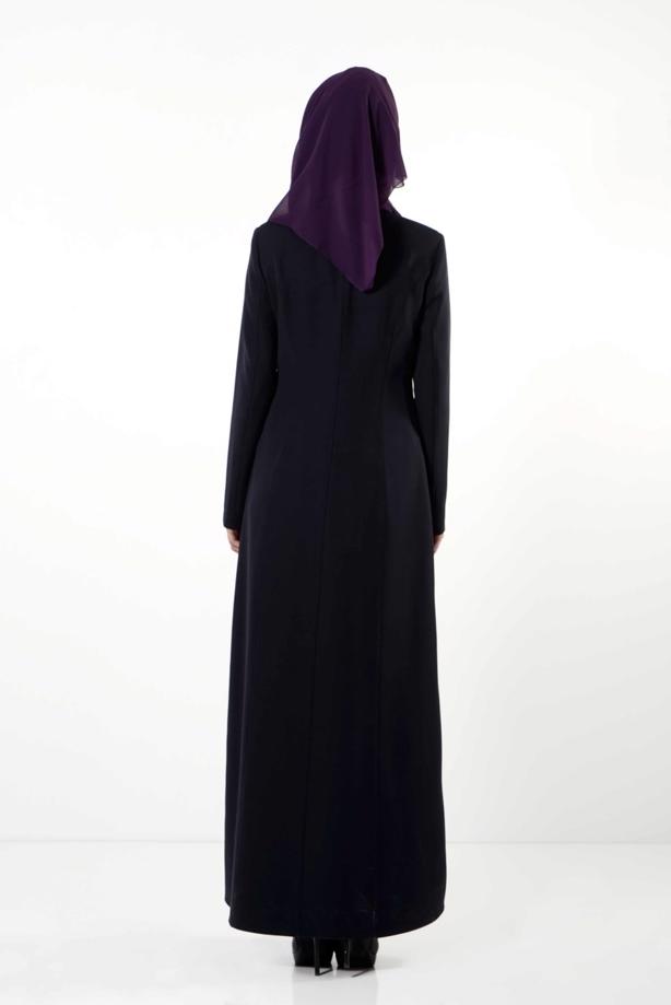 Tesettür giyim LACİVERT FERMUARLI PARDESÜ 1682  - TRENDTESETTÜR