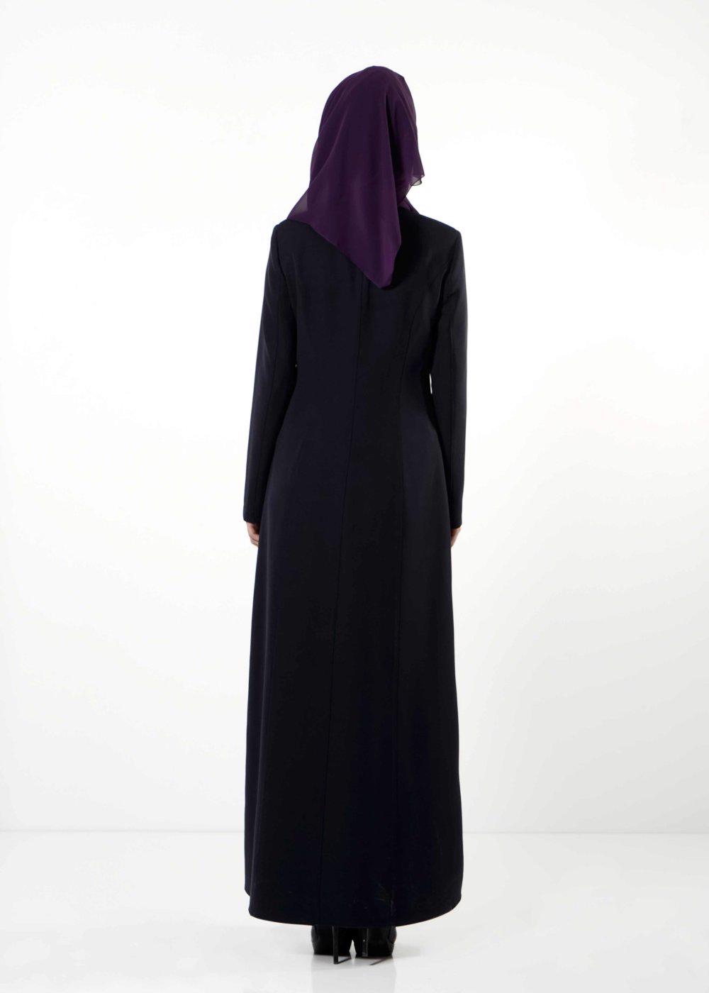Tesettür giyim LACİVERT FERMUARLI PARDESÜ 1682 