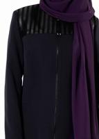 Tesettür giyim LACİVERT FERMUARLI PARDESÜ 1682 