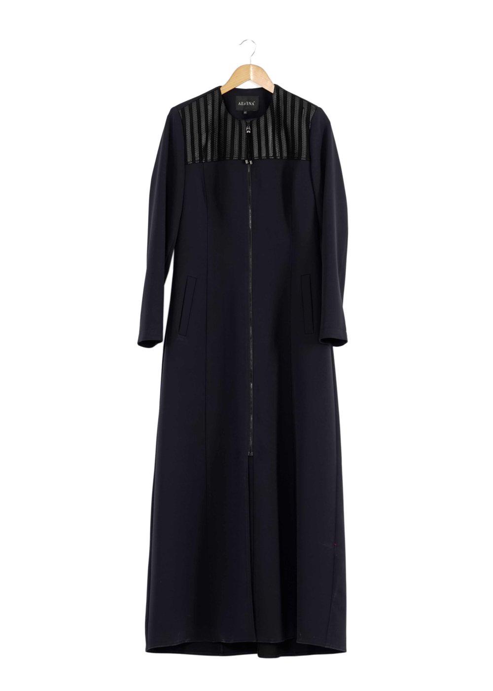 Tesettür giyim LACİVERT FERMUARLI PARDESÜ 1682 