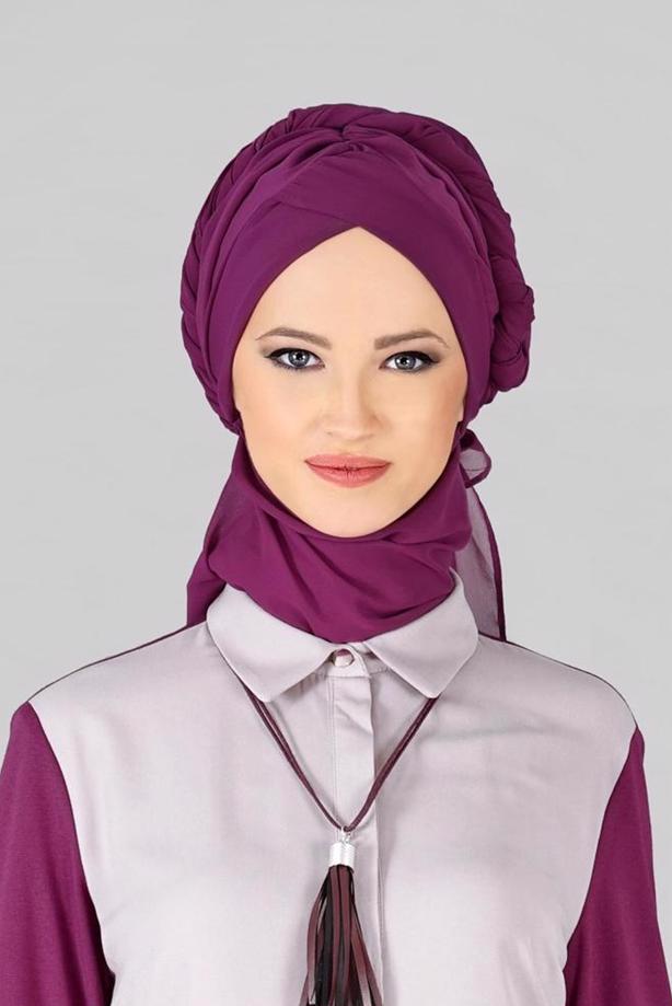 Vêtements hijab FUCHSIA CHÂLE PRÊT À PORTER 9827 - TRENDTESETTÜR