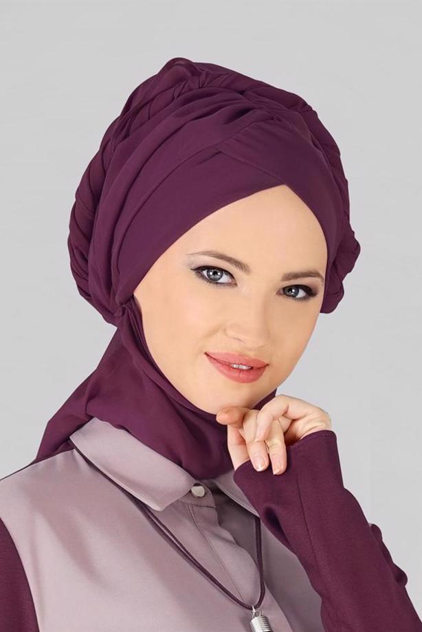 Vêtements hijab PRUNE CHÂLE PRÊT À PORTER 9827 - TRENDTESETTÜR