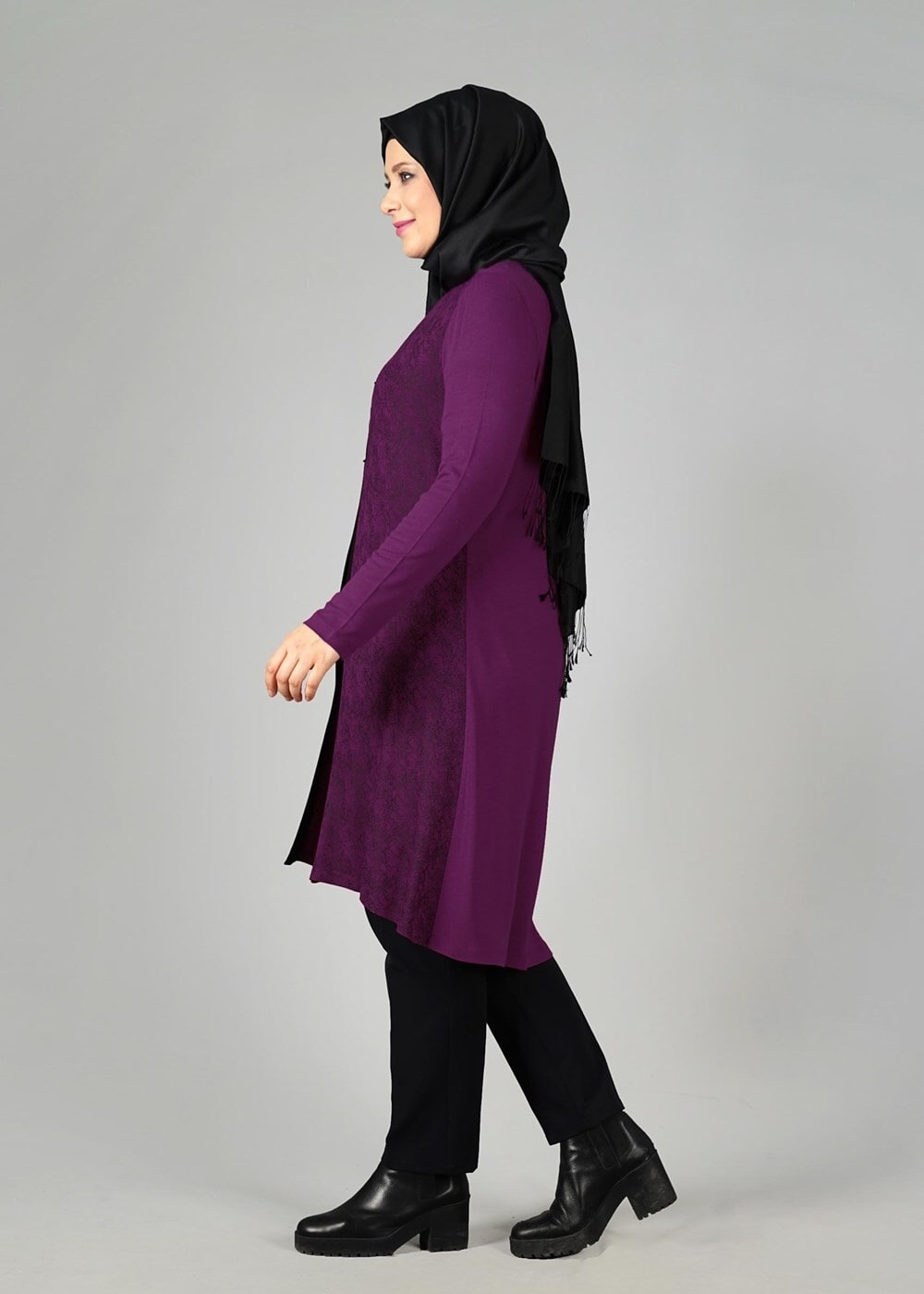 Tesettür giyim FUŞYA 2530 TUNİK