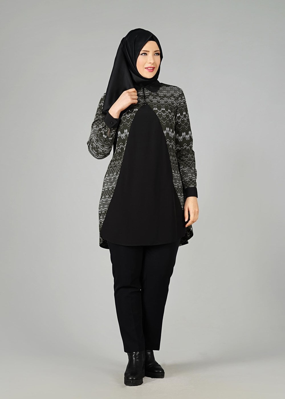 Tesettür giyim HAKİ 2546 TUNİK