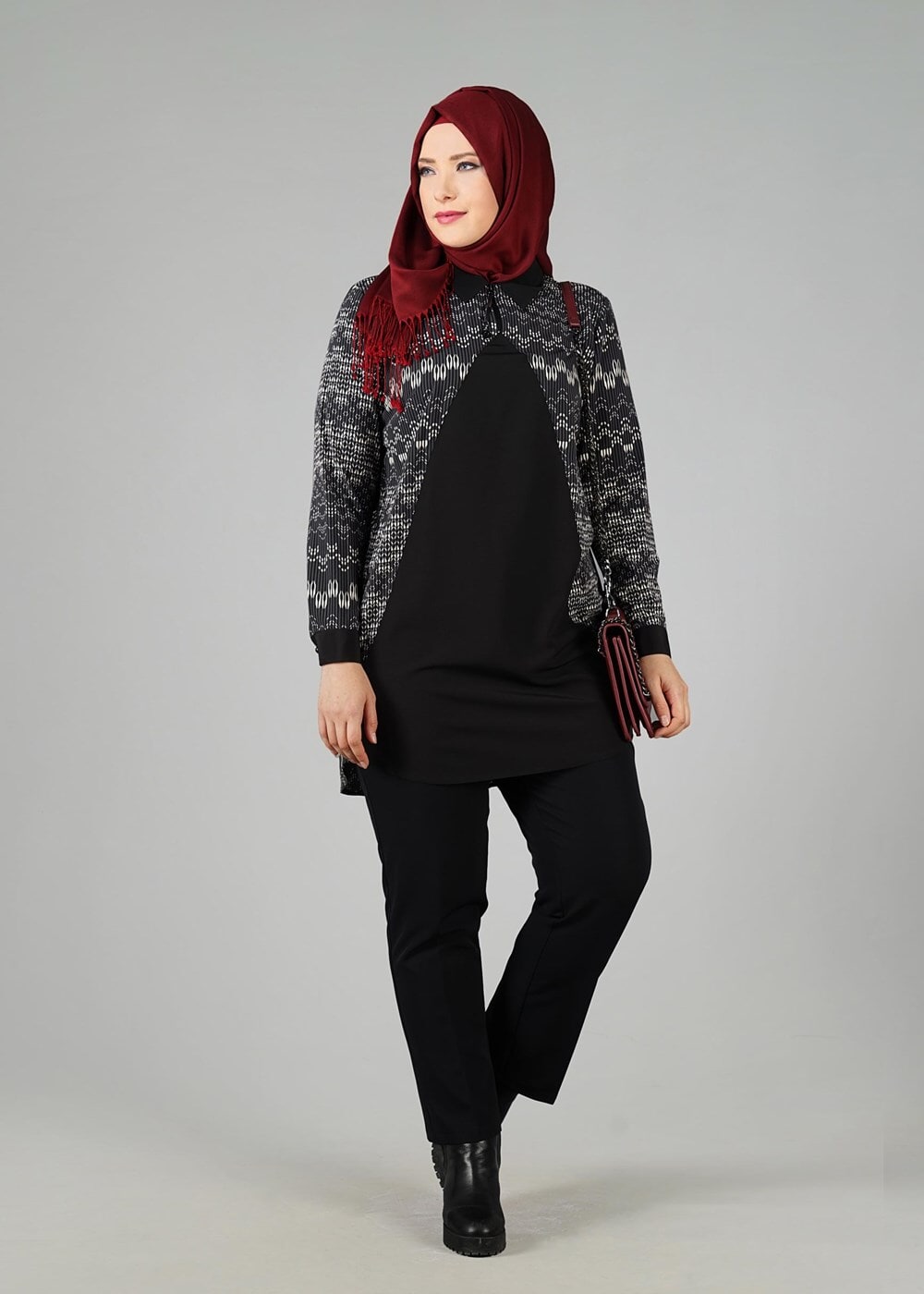 Tesettür giyim GRİ 2546 TUNİK