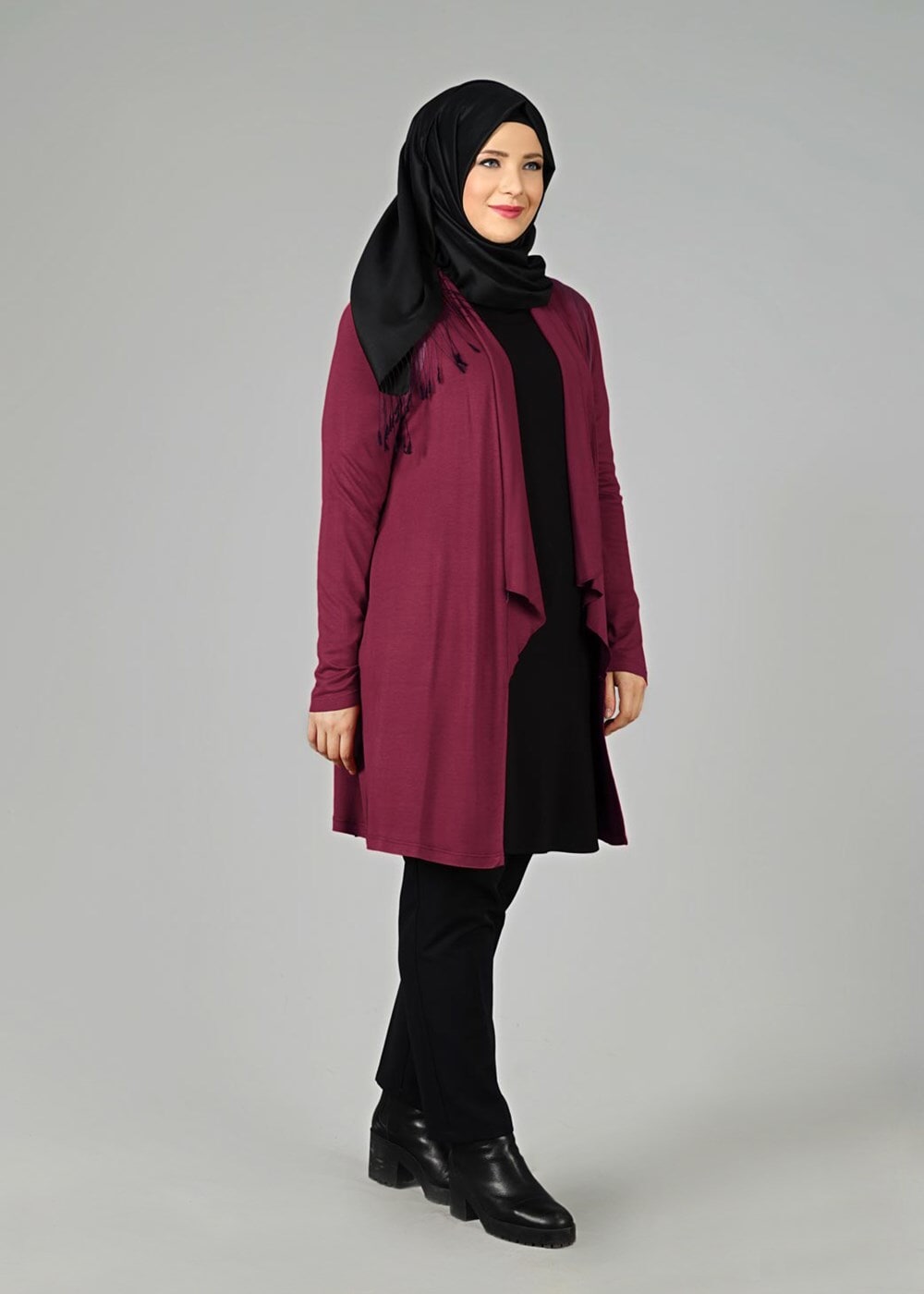 Tesettür giyim BORDO 2552 TUNİK