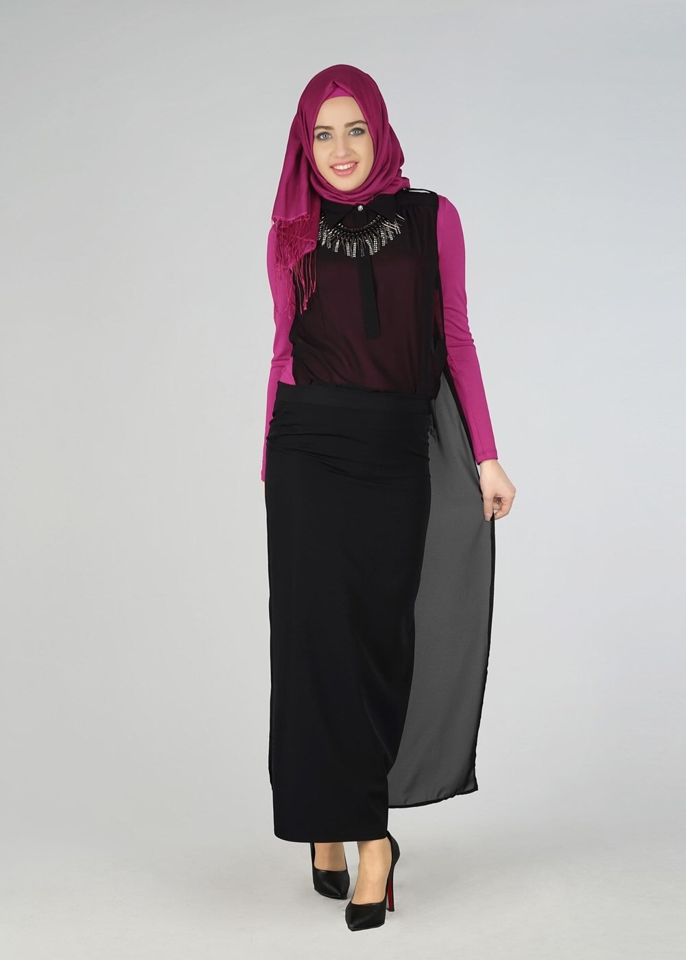 Tesettür giyim FUŞYA 4041 TUNİK