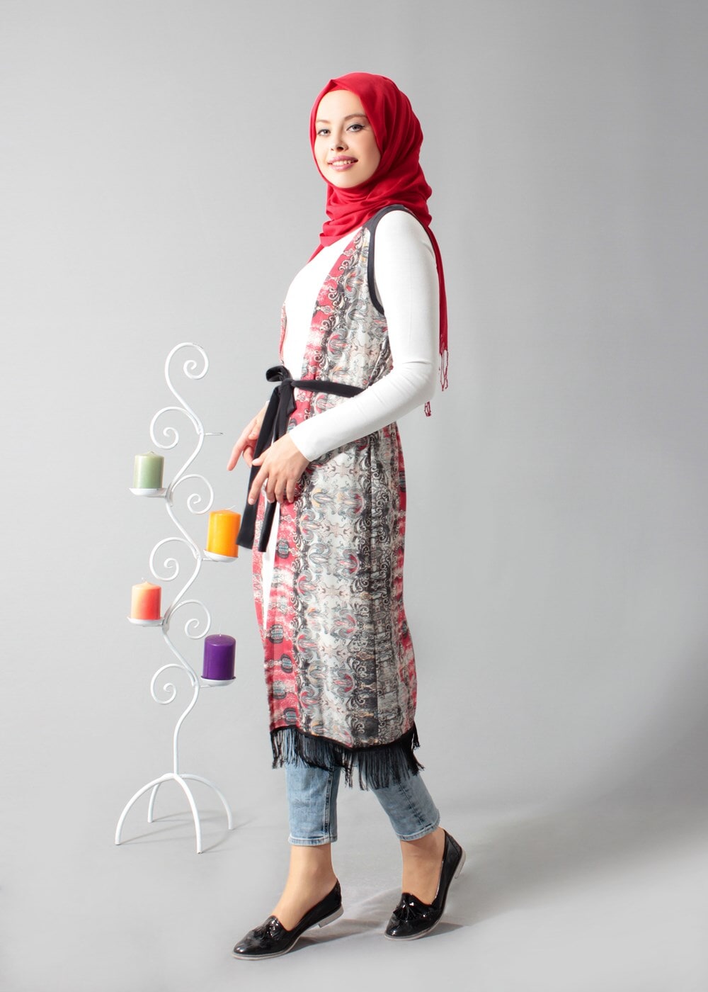 Tesettür giyim BORDO 4054 TUNİK