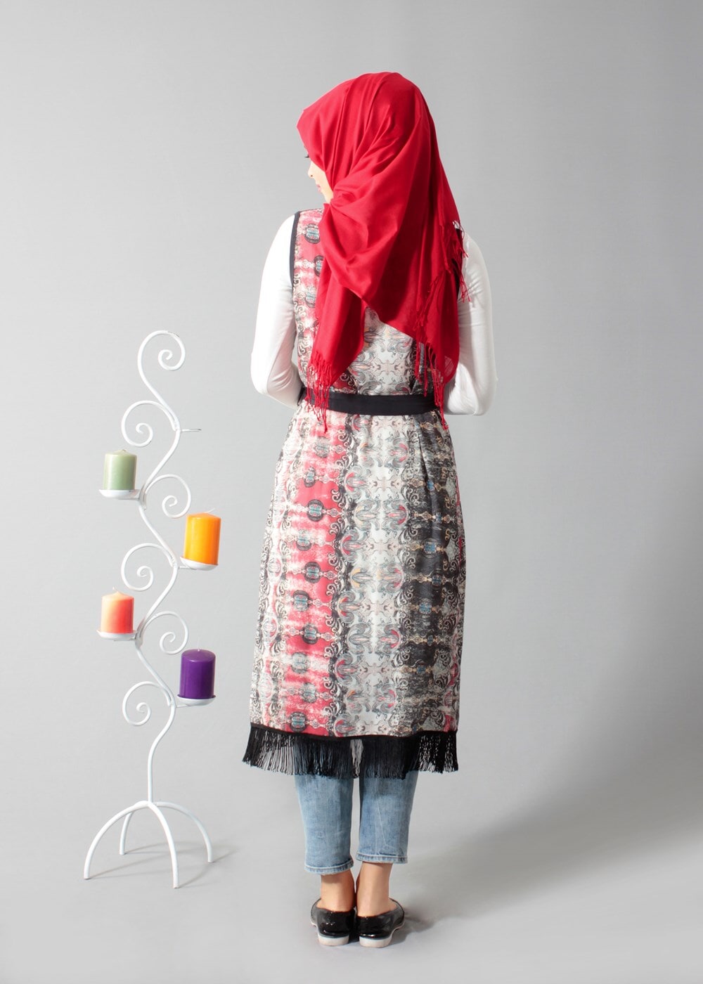 Tesettür giyim BORDO 4054 TUNİK