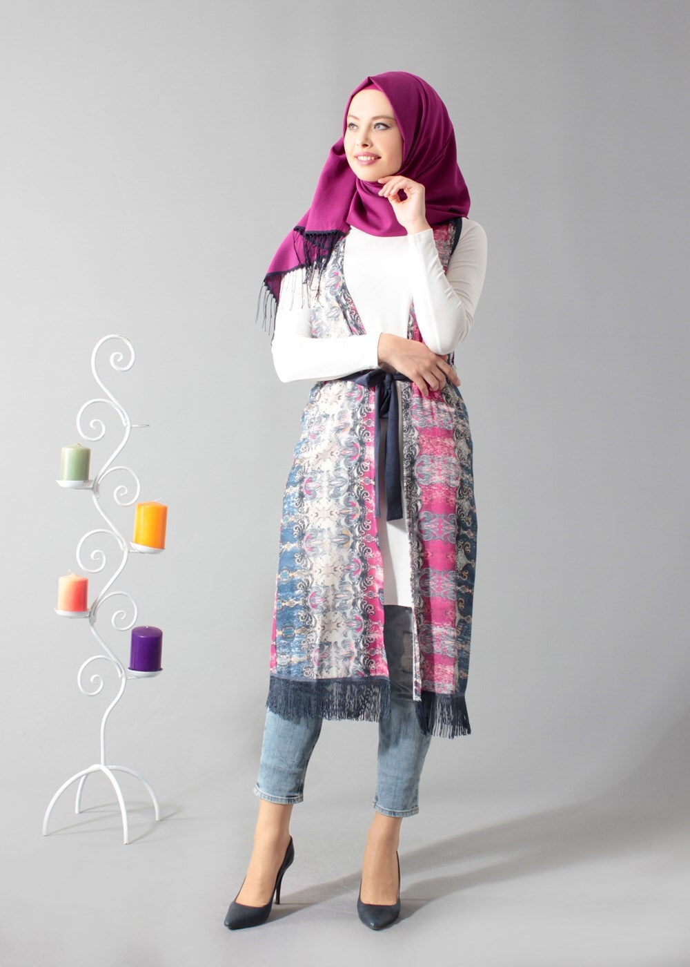 Tesettür giyim FUŞYA 4054 TUNİK