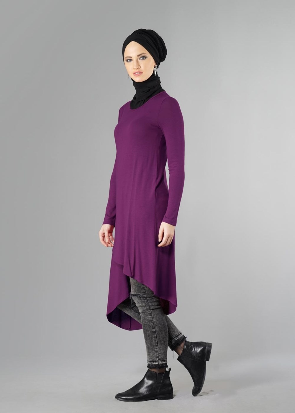 Tesettür giyim FUŞYA 4055 TUNİK