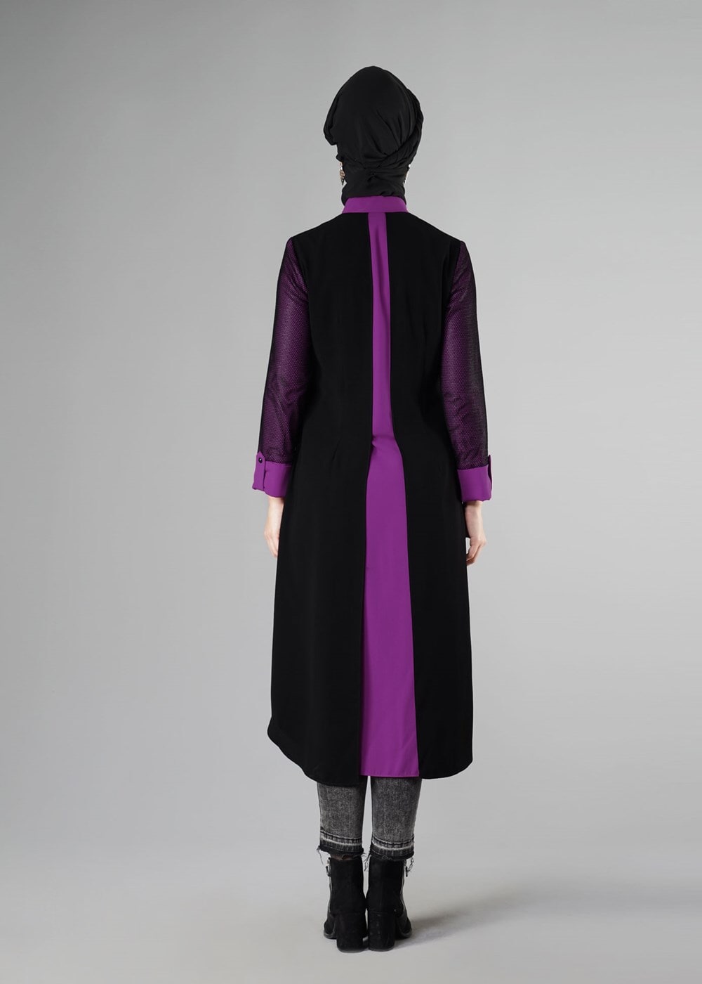 Vêtements hijab POURPRE TUNIQUE ZIPPÉE 4065