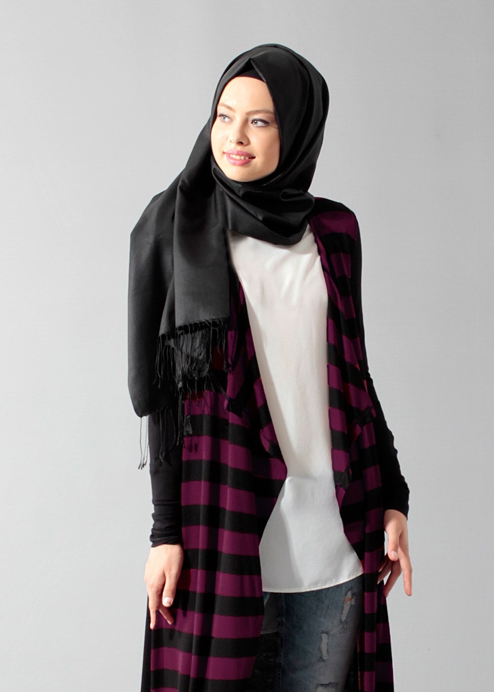 Tesettür giyim FUŞYA 4086 CEKET