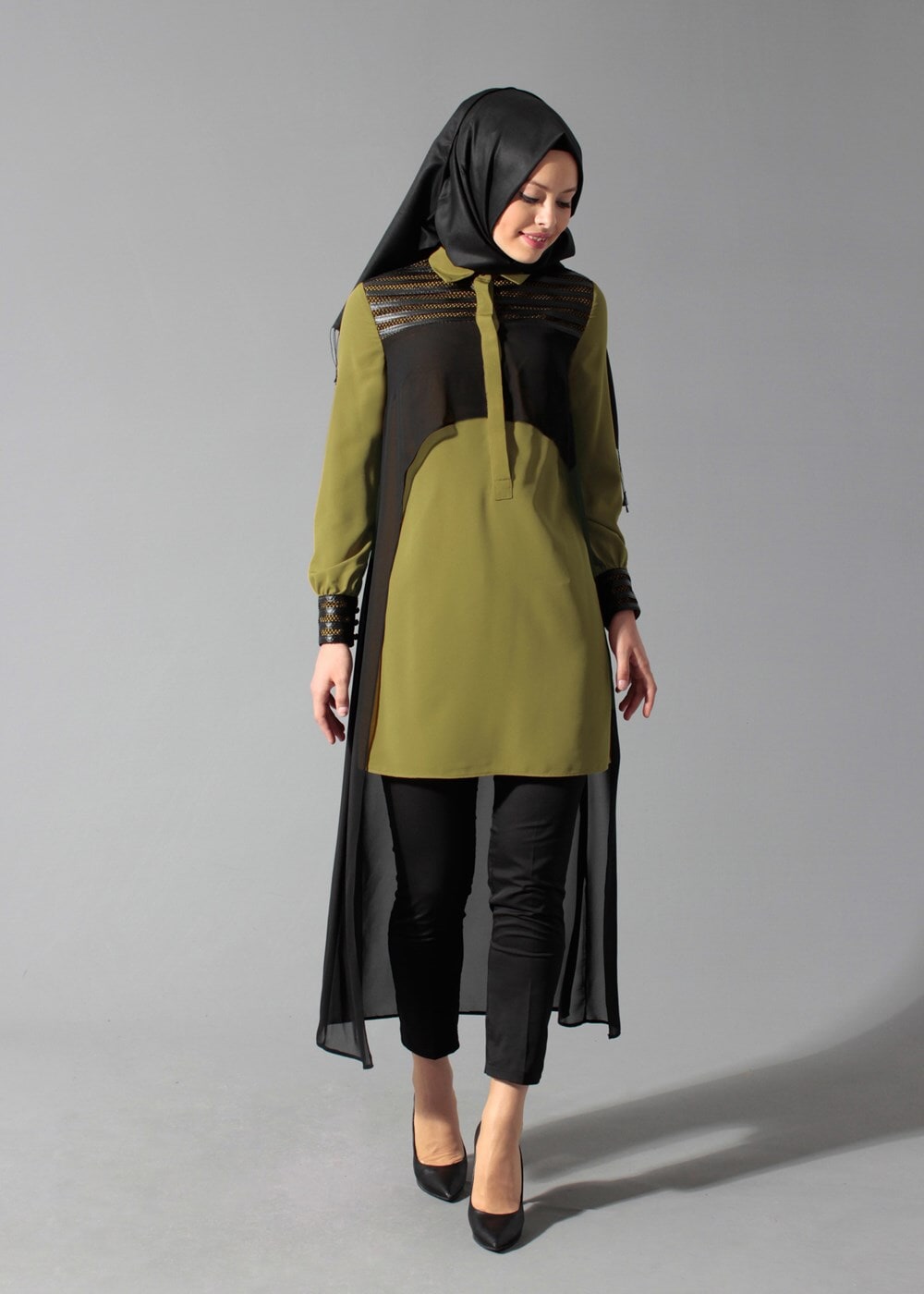 Tesettür giyim YEŞİL 4088 TUNİK