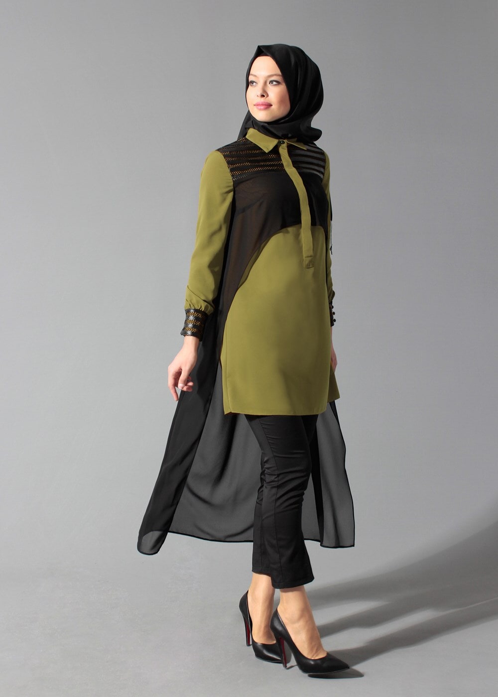 Tesettür giyim YEŞİL 4088 TUNİK