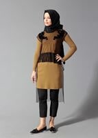 Tesettür giyim TURUNCU 4098 TUNİK