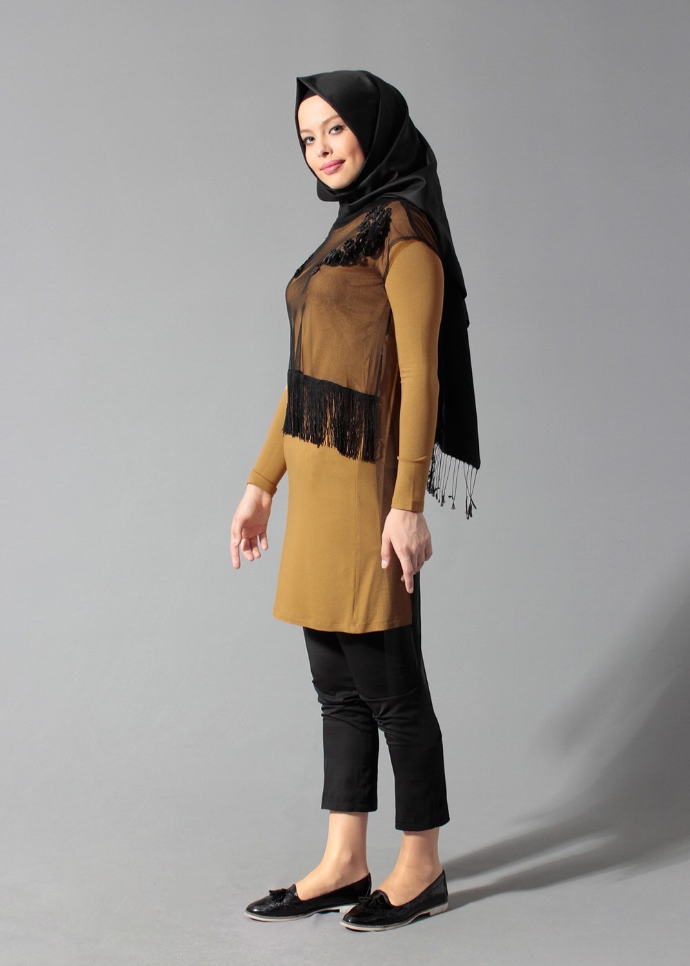 Tesettür giyim TURUNCU 4098 TUNİK