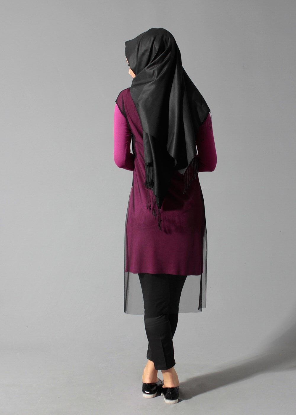 Tesettür giyim FUŞYA 4098 TUNİK