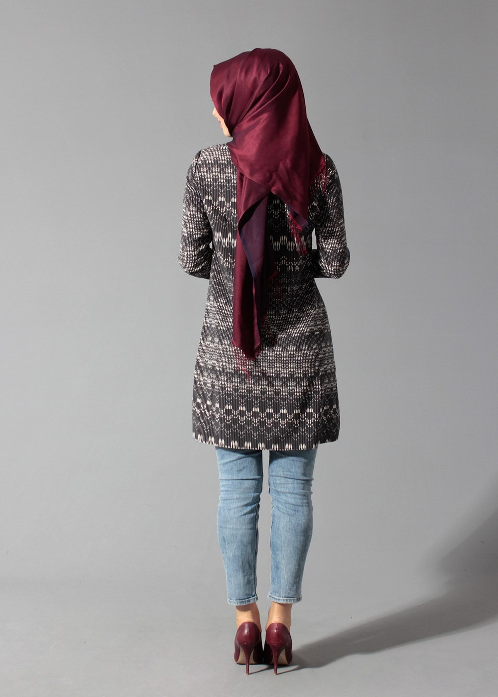 Tesettür giyim GRİ 4166 TUNİK