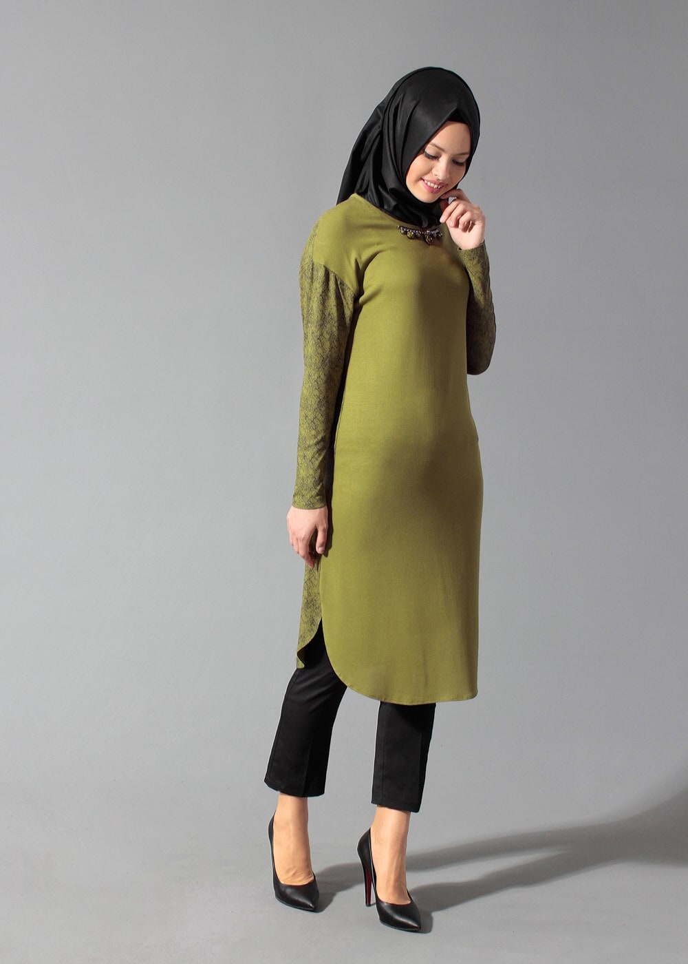 Tesettür giyim YEŞİL 4186 TUNİK