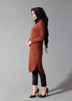 Tesettür giyim KIRMIZI 4186 TUNİK
