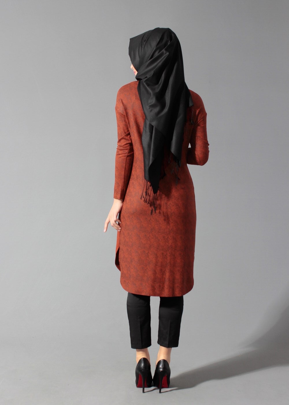 Tesettür giyim KIRMIZI 4186 TUNİK