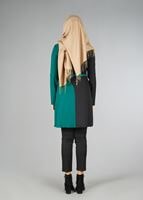 Tesettür giyim YEŞİL RENK BLOKLU TUNİK 4322 