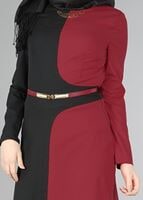 Tesettür giyim BORDO RENK BLOKLU TUNİK 4322 