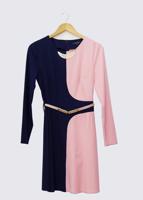 Tesettür giyim PUDRA RENK BLOKLU TUNİK 4322 