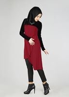 Tesettür giyim BORDO 4391 TUNİK