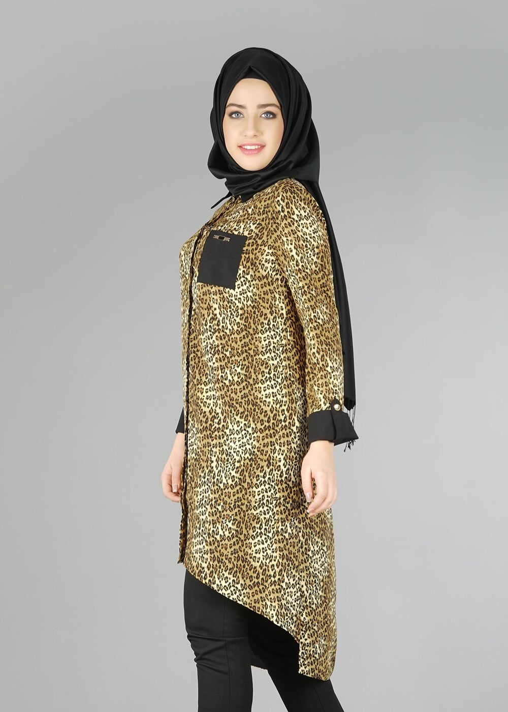 Tesettür giyim SİYAH 4407-1 TUNİK