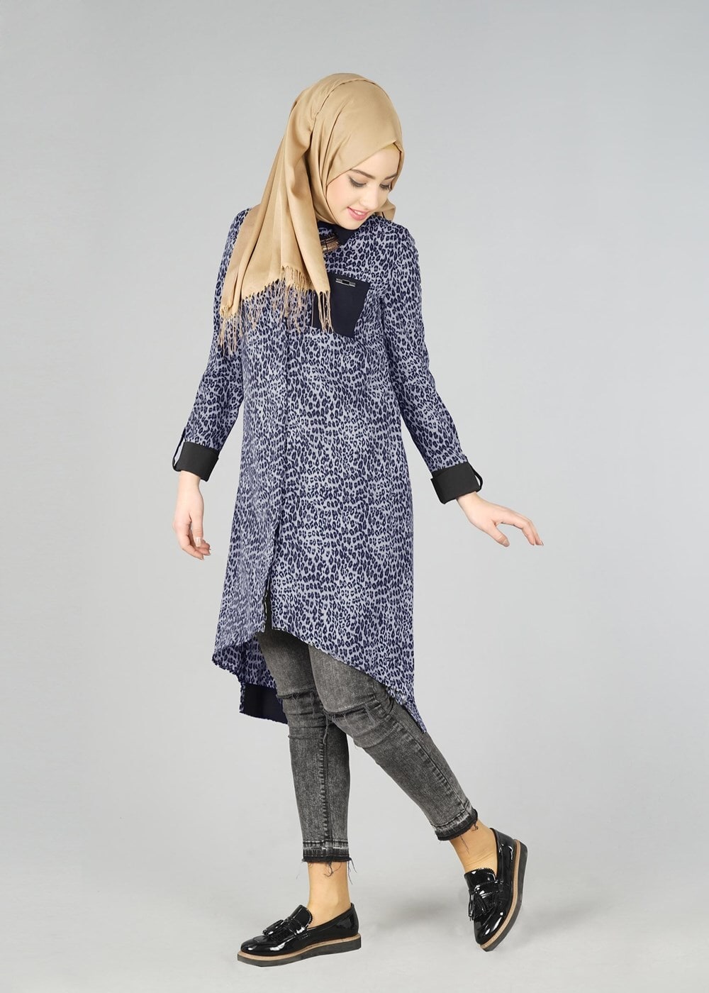 Tesettür giyim SİYAH 4407-1 TUNİK