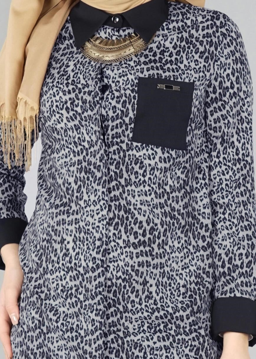 Tesettür giyim SİYAH 4407-1 TUNİK