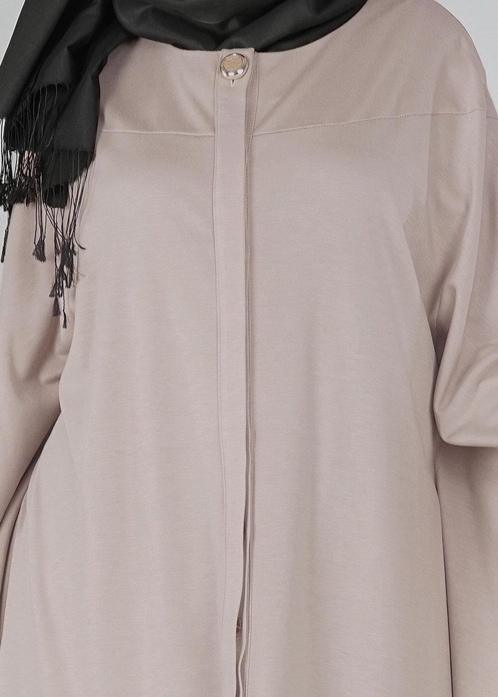 Tesettür giyim BEJ YARASA KOL TUNİK 4437 