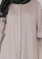 Tesettür giyim BEJ YARASA KOL TUNİK 4437 