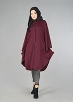 Tesettür giyim BORDO YARASA KOL TUNİK 4437 