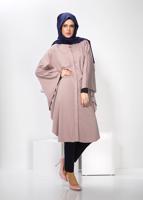 Tesettür giyim PUDRA YARASA KOL TUNİK 4437 