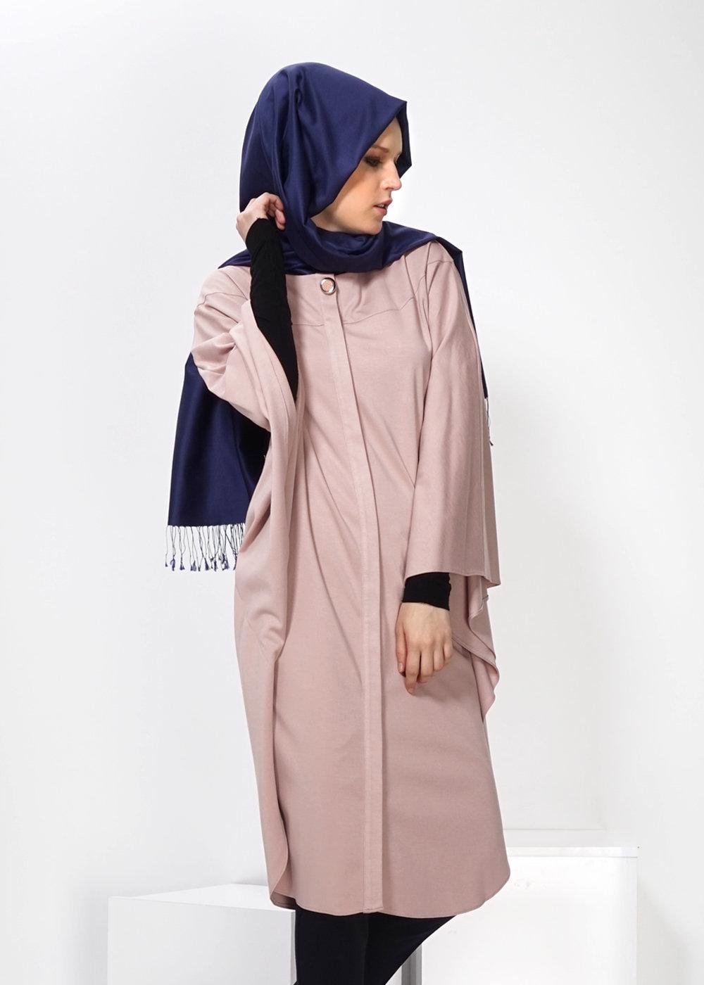 Tesettür giyim PUDRA YARASA KOL TUNİK 4437 