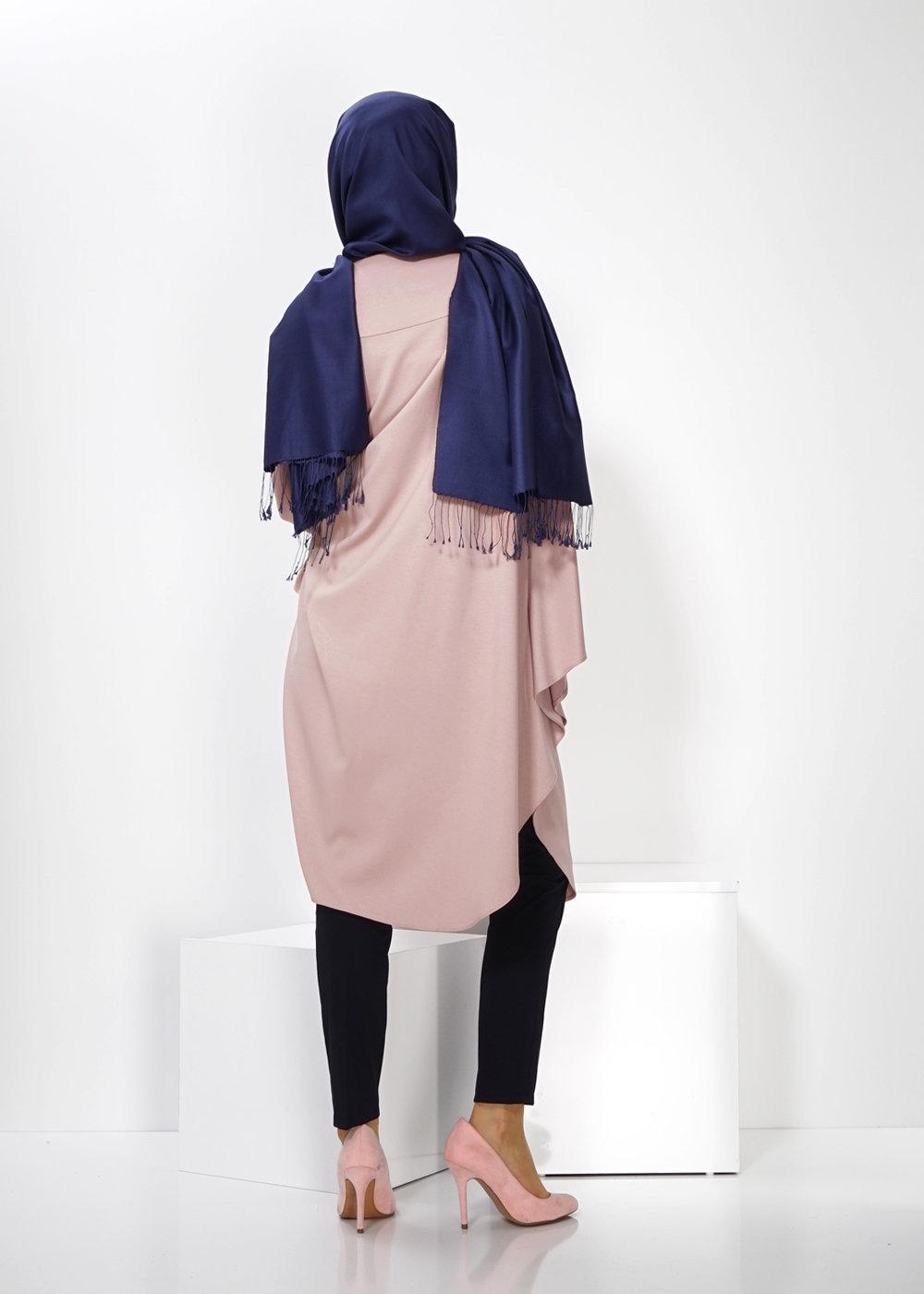 Tesettür giyim PUDRA YARASA KOL TUNİK 4437 