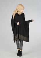 Vêtements hijab NOIR TUNIQUE À COUPE ASYMMÉTRIQUE  4483