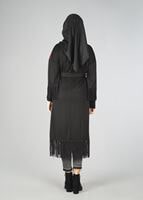 Tesettür giyim BORDO PÜSKÜLLÜ KUŞAKLI TUNİK 4492 