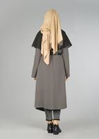 Tesettür giyim VİZON DERİ DETAYLI KUŞAKLI TUNİK 4522-1 