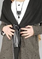 Tesettür giyim VİZON DERİ KUŞAKLI TUNİK 4523 