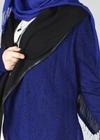 Tesettür giyim LACİVERT DERİ KUŞAKLI TUNİK 4523 