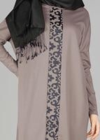 Tesettür giyim BEJ DESENLİ TUNİK 4529 