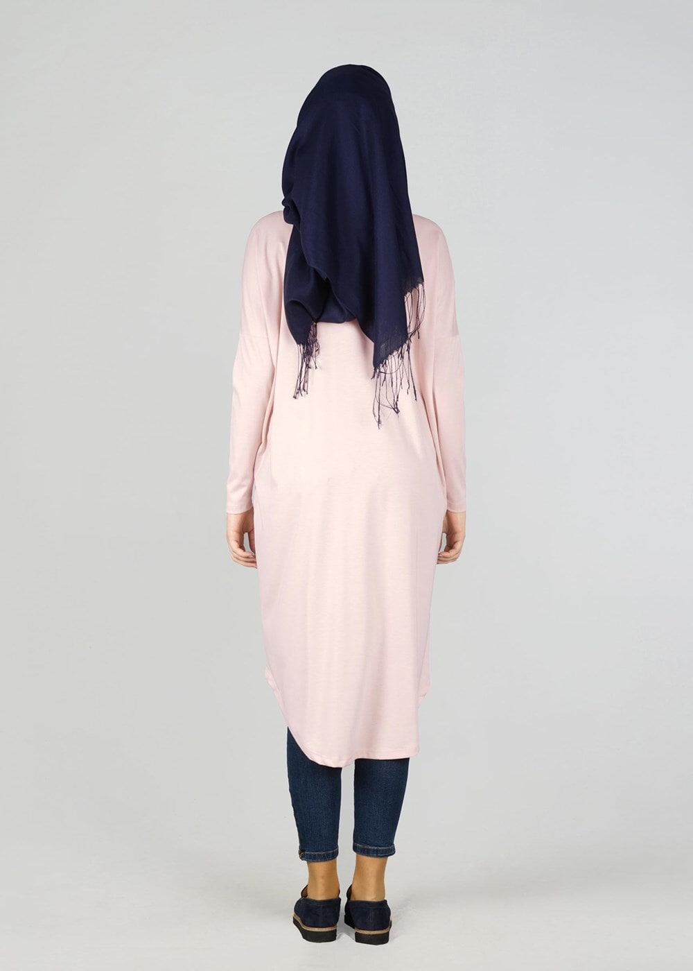 Tesettür giyim PUDRA DESENLİ TUNİK 4529 