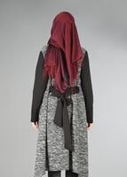 Tesettür giyim SİYAH ŞAL YAKA ASİMETRİK KESİM TUNİK 4542 